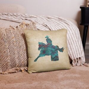 Turquoise Barrel Racer Throw Pillow